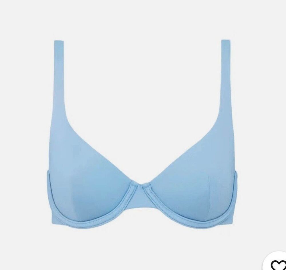 CUUP 44C The Scoop Micro Bra Teal Blue Unlined Bralette